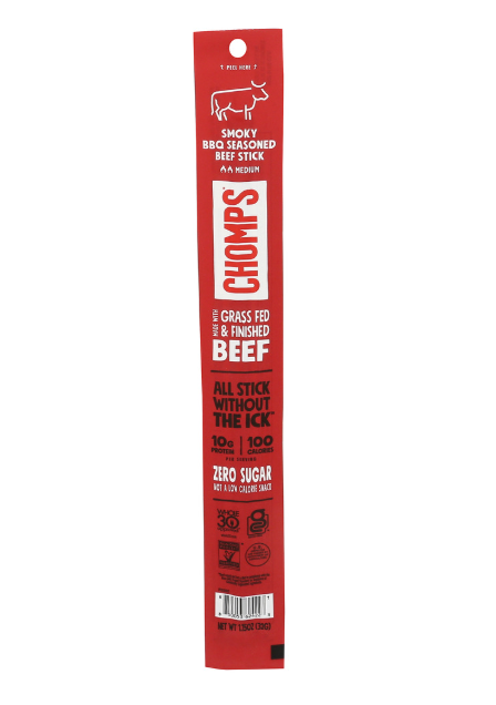 CHOMPS STICKS BEEF SMOKY BBQ