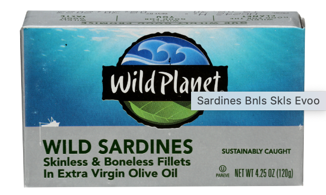 WILD PLANET SARDINES BNLS SKLS EVOO
