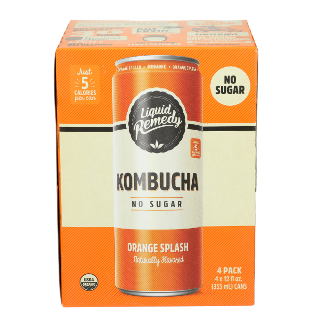 LIQUID REMEDY KOMBUCHA ORNG SPL 4PK OG