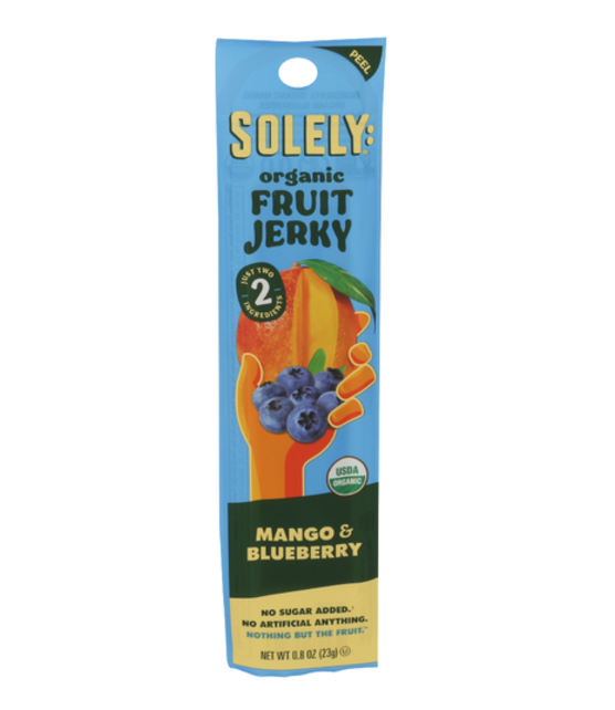 SOLELY FRUIT JERKY MNGO BLUBRRY