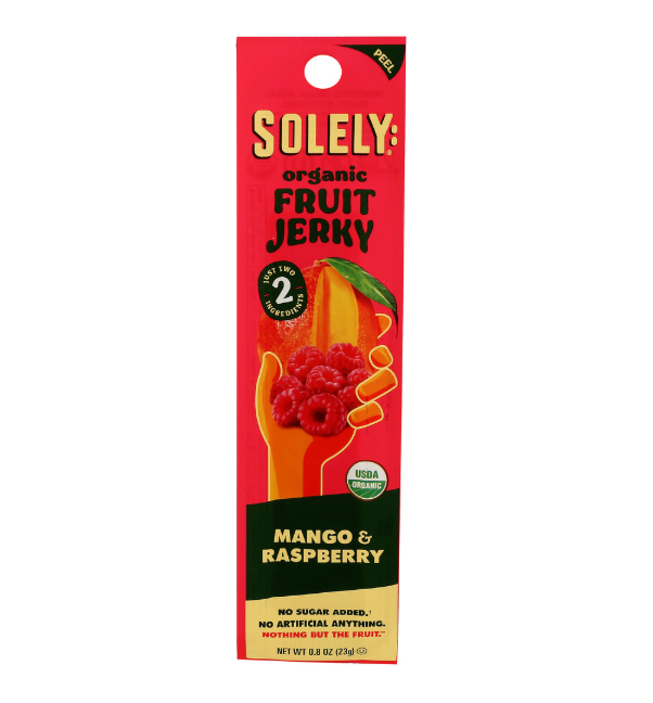 SOLELY FRUIT JERKY MNGO RSPBRRY
