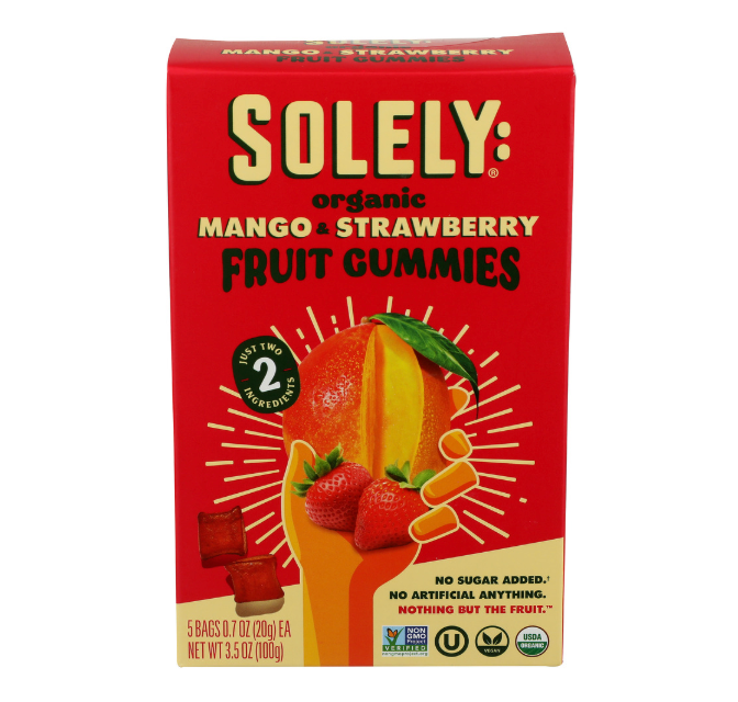 SOLELY GUMMIES FRUIT MNGO STRBR
